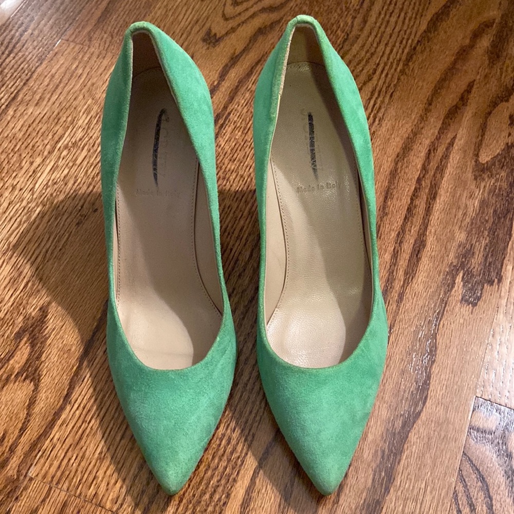 Green Suede J Crew Pumos - 8.5